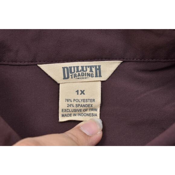 Duluth Trading Co. Women's 1X Plus Size Purple Polyester Blend Blouse Shirt - Picture 8 of 8